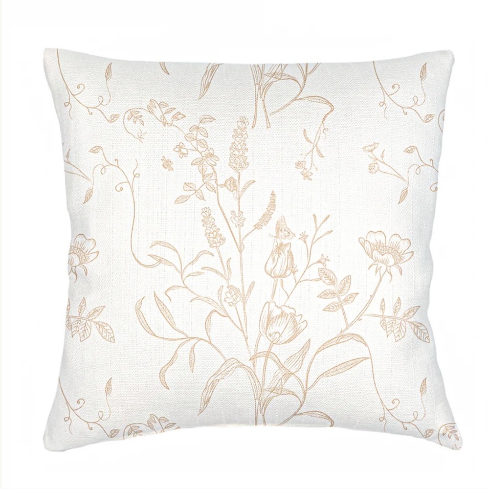 Anaya Beige English Garden linen pillow cover / 19” x 19” - NWT